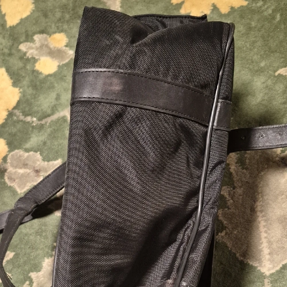 Harley-Davidson Black Canvas Messenger Bag with Leather Straps
